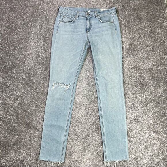 Rag & Bone Dre Jeans Women’s 27 Blue Skinny Low Rise Light Denim Stretch - Picture 1 of 15
